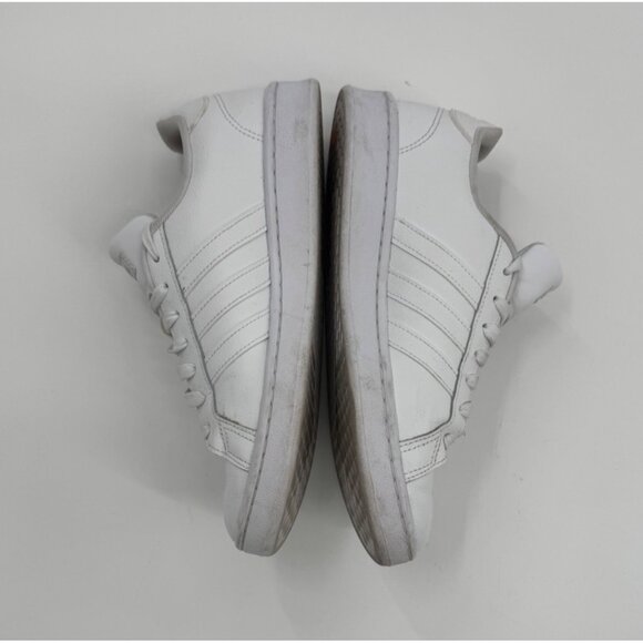 Adidas Grand Court White Leather Sneakers Mens Sz 9 Lace-Up Casual Shoes - Picture 5 of 8